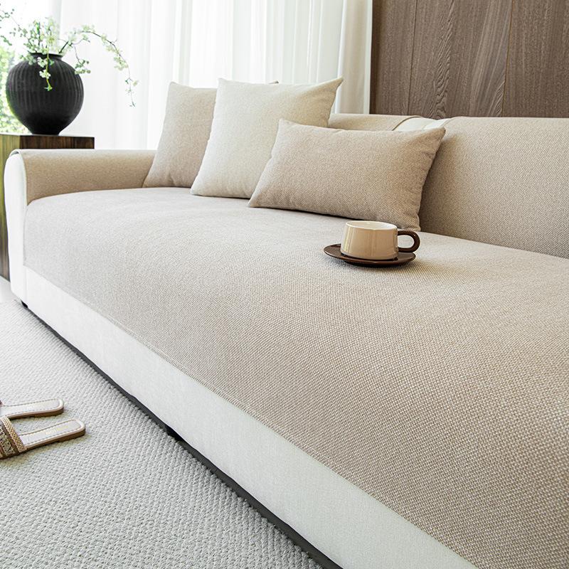 Чехол на диван на четыре сезона однотонный легкая роскошь универсальная подушка на сиденье противоскользящий устойчивый к царапинам от животных защитный коврик для дивана спинка 70x70cm света кофе 3340₽