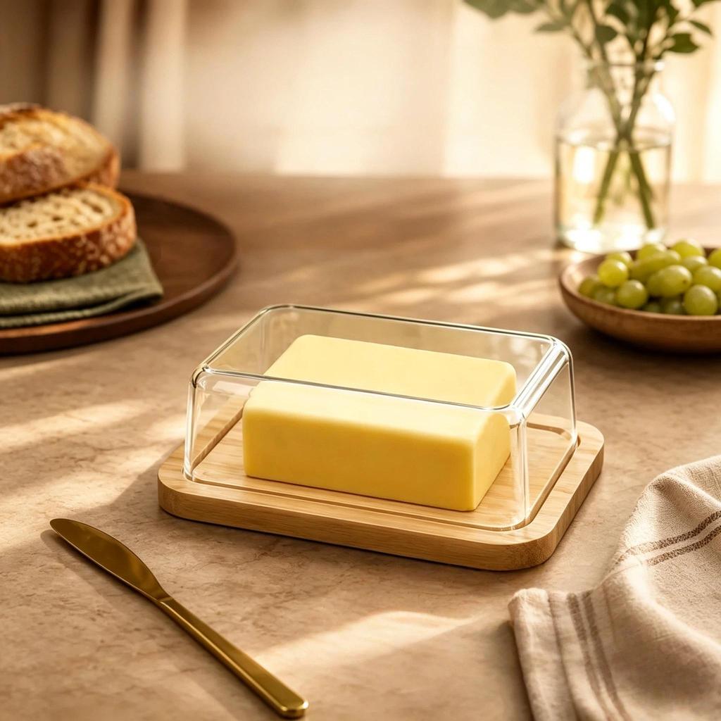 Butter Dish with Lid, Transparent Butter Storage Container, Convenient Kitchen Butter Holder