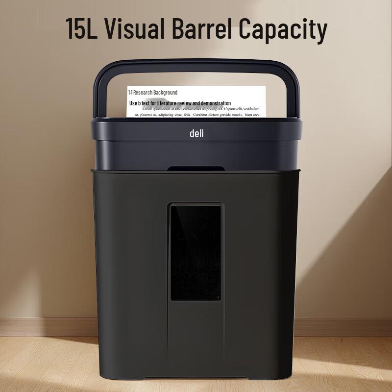 Deli Elektrischer Schreibtisch-Aktenvernichter für Papier & Karten, P-4