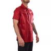 Men Shirt Red Handmade Leather Lambskin Formal Casual Stylish Classic