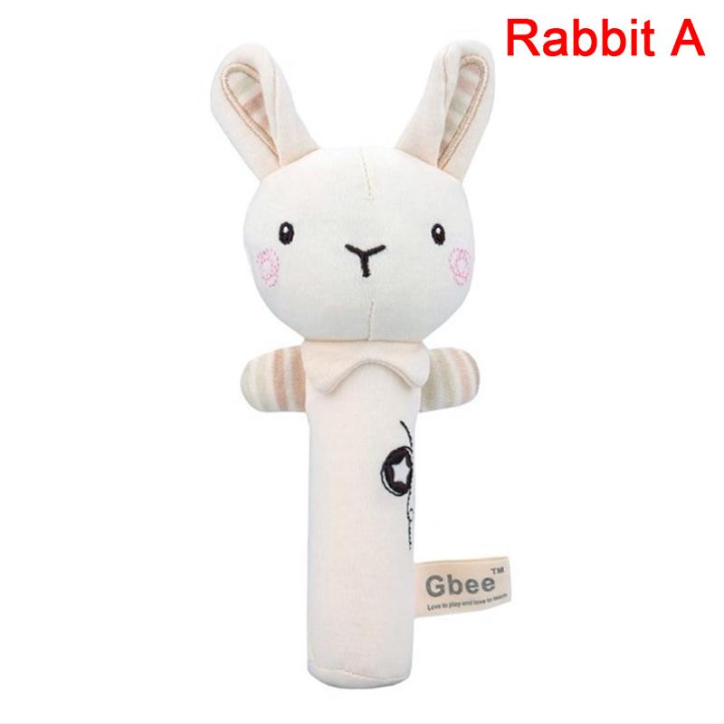 Baby Rattles Soft Cartoon Cute Plush Animal Toys Child Educational Handbells