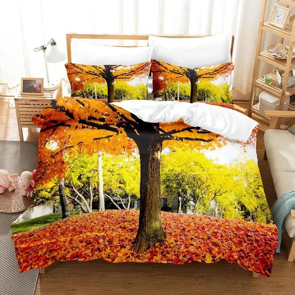 3D Print Natural Landscape Camping Night Sky Comfortable Duvet Quilt Cover Pillowcase Bedding Set Children Bedroom Home Textile