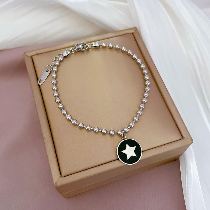 Dongmen Personalized Disc Pentagram Fritillary Round Bead Bracelet Female Retro Girlfriend