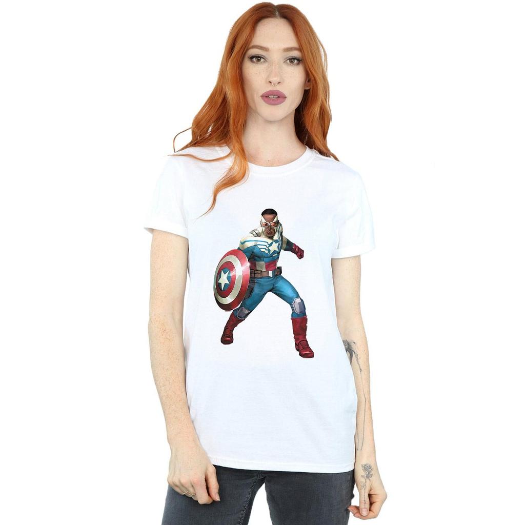 Marvel Womens/Ladies Falcon Is Captain America Cotton Boyfriend T-Shirt