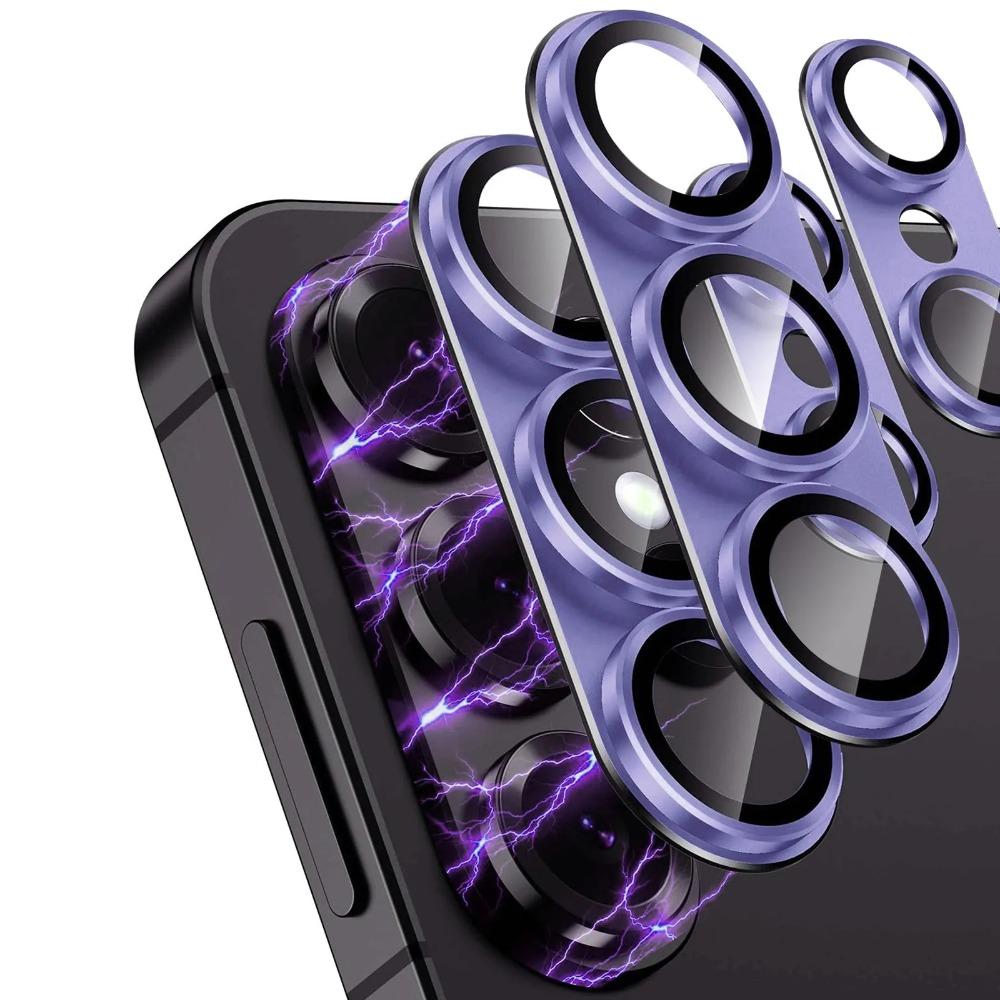 

Metal Camera Lens Protector Cap For Samsung Galaxy S26 Ultra S26+ Plus Tempered Glass Anti-scratch Lens Film Accessory Galaxy S26&Tempered glass лавандовий