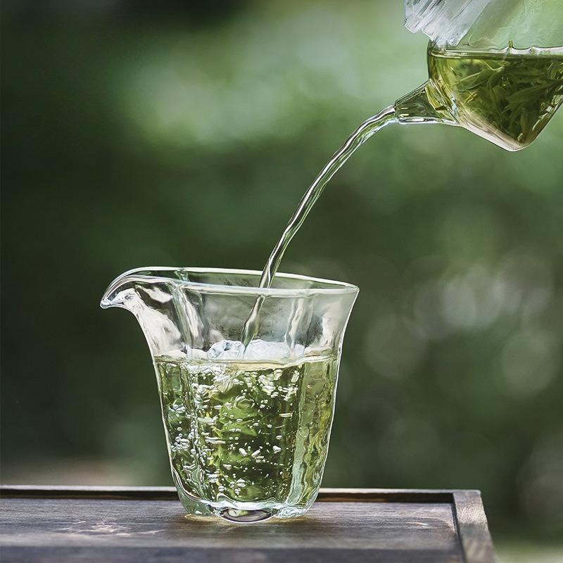 Japanese Style Hammer Pattern Glass TeaCup Heat Resistant Tea Separator Tea Divider Handmade Kung Fu Tea Set Accessories 200ML
