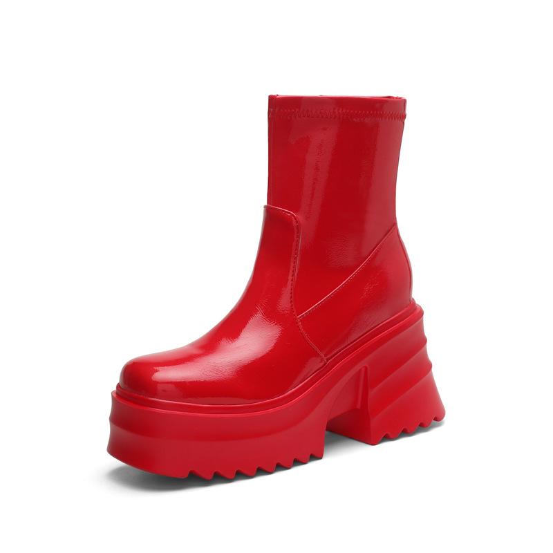 Black Leather Martin Boots: Short Barrel