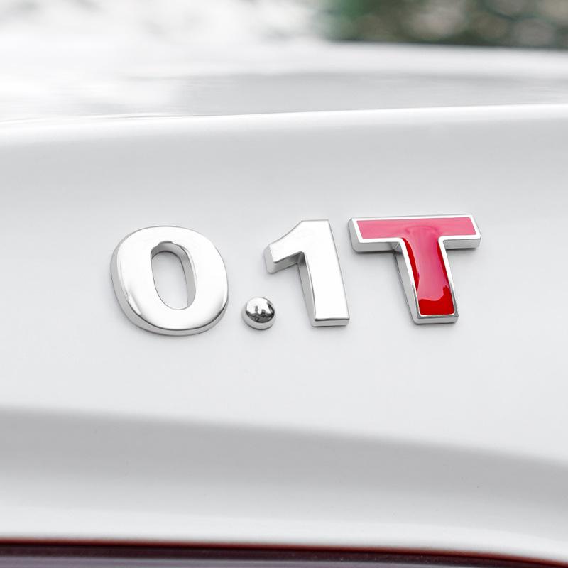 Car Displacement Label 1.4T1.8T2.0T3.0T2.0L2.4L3.0L Metal Modified Displacement Car Sticker Car Tail Label