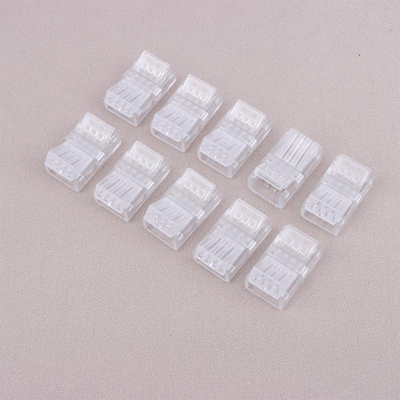 5/10/15Pcs 4Pin Solderless Rgb Led Strip Connectors 10Mm Quick Adapters For 5050 Multi-Color Track Lighting