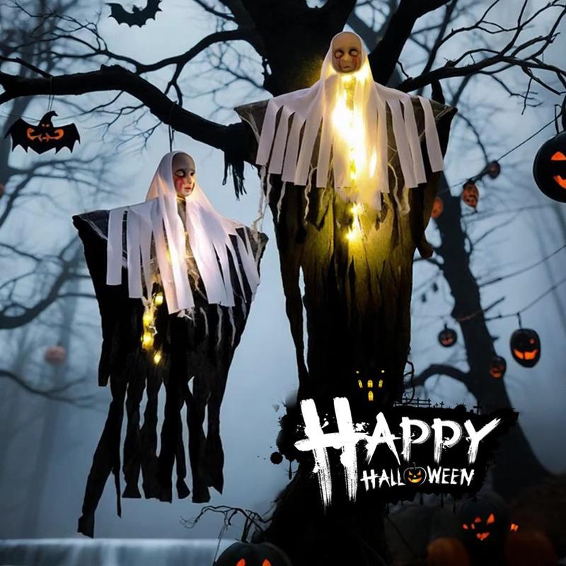 Halloween Hanging Ghosts Scary Horror Atmosphere Decor Tree Hanging Haunted House Bar Party Halloween Decoration