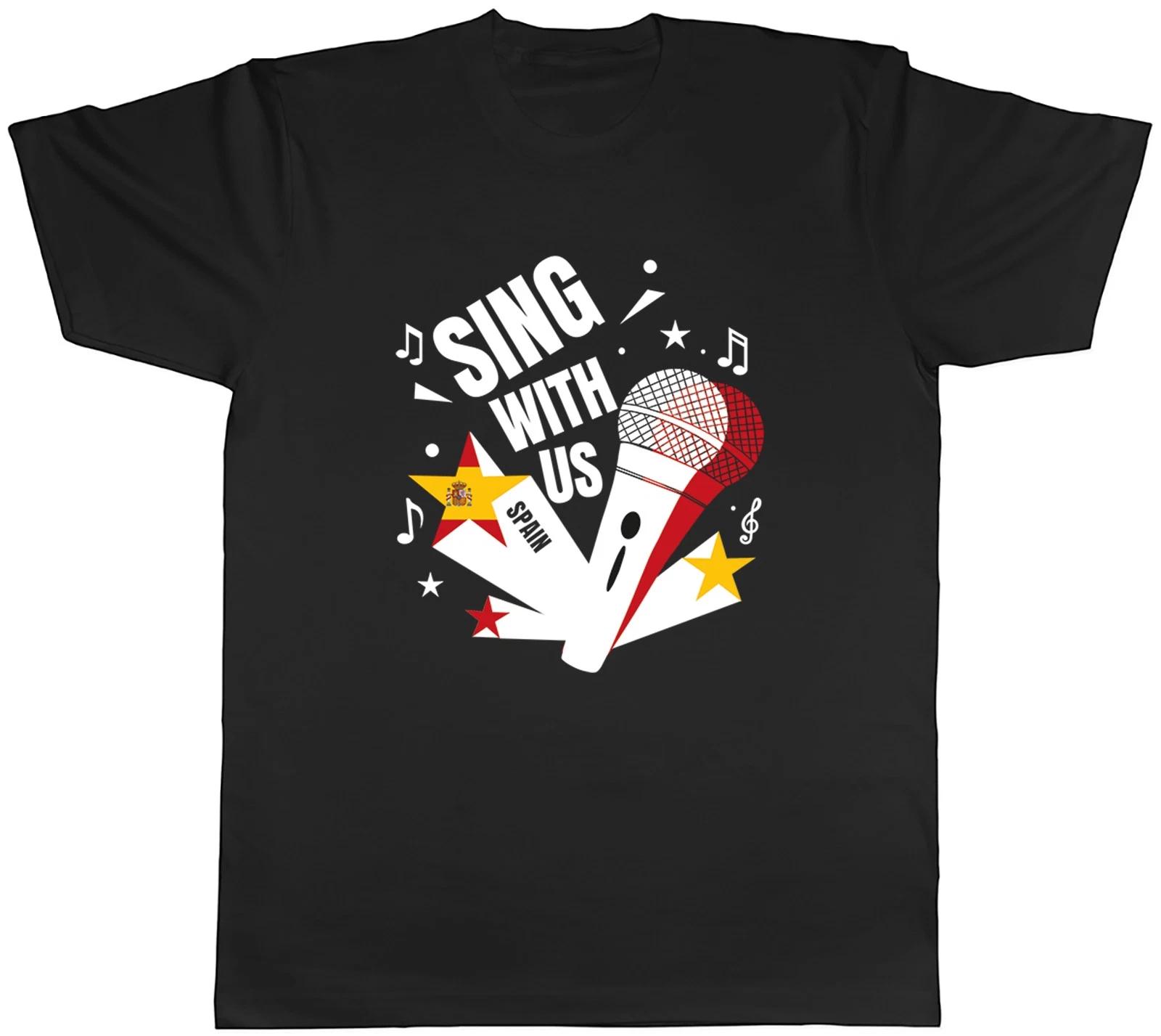 Spain Music Sing with us Note karaoke Mens T-Shirt Tee Gift Top S