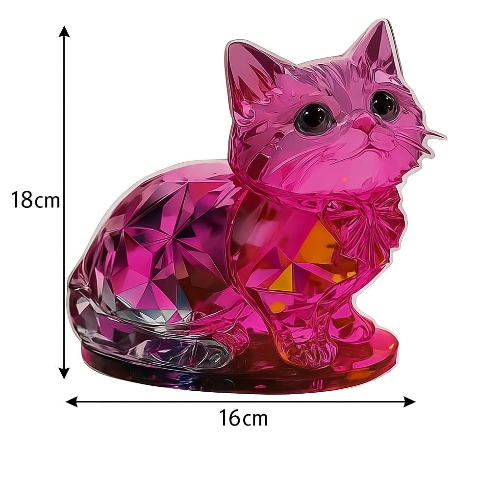 Cat Acrylic Cat Interior Relaxing Soothing Cat Feng Shui Type A Lovep.c Stand, Decor, Suncatcher, Object, Merchandise, Prism, Spiritual, Ornament,