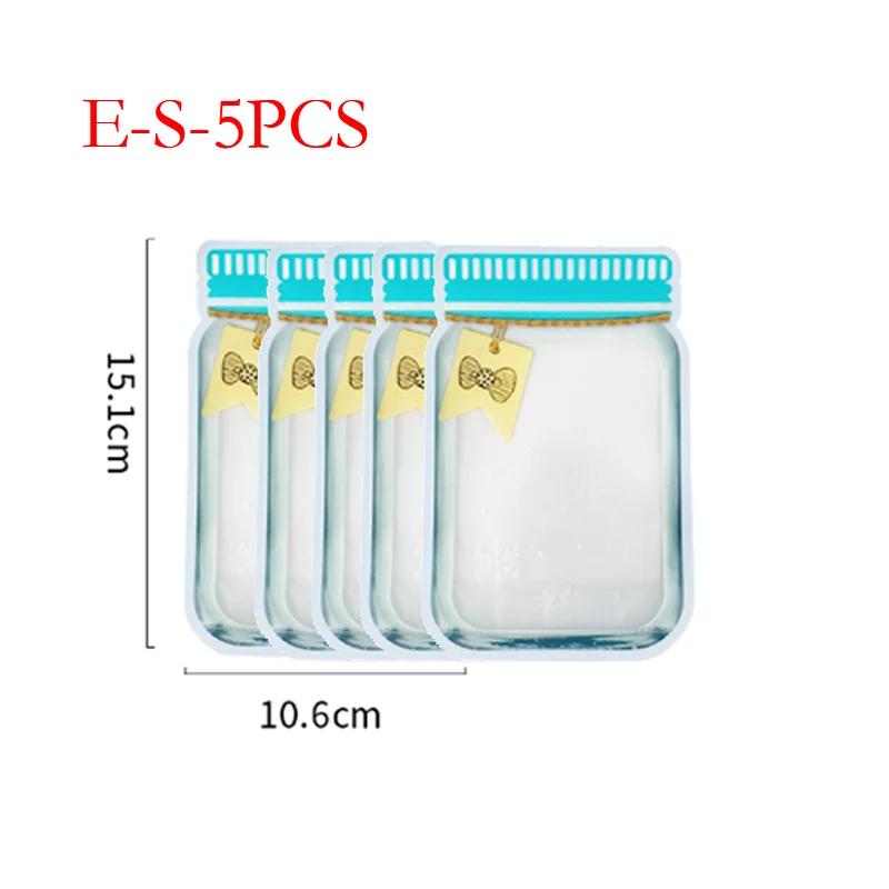 5PCS/set Travel Food Candy Ziplock Bags Portable Reusable Bottles Bags Seal Food Container Food Snack Zipper Bags wholesale