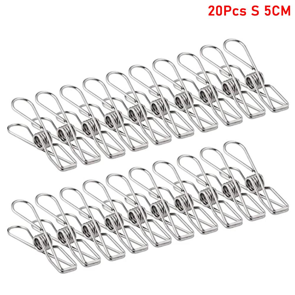 10/20/40Pcs Clothespin Clips 5cm 6cm Stainless Steel Clips Washing Bedspread Hang Metal Home Storage Tool Laundry Clothes Pins