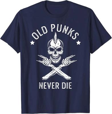 Old Punks Never Die Punker Rocker Subculture Skull Rocker T-Shirt