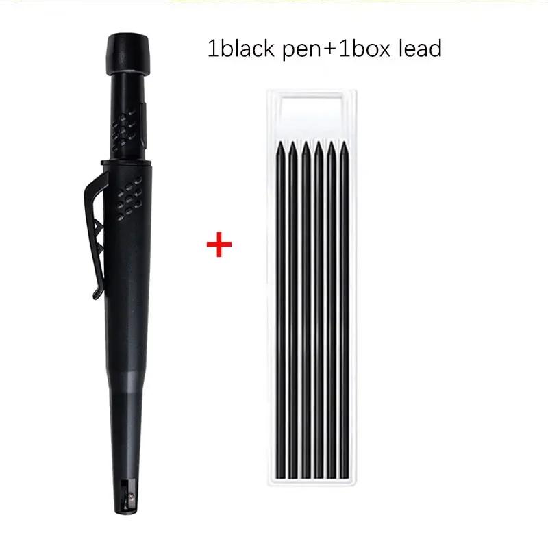 2-in-1 Solid Carpenter Pencils With Sharpener Carpenter 2.8mm Solid Mechanical Pencils Marking Tools Construction/carpenters