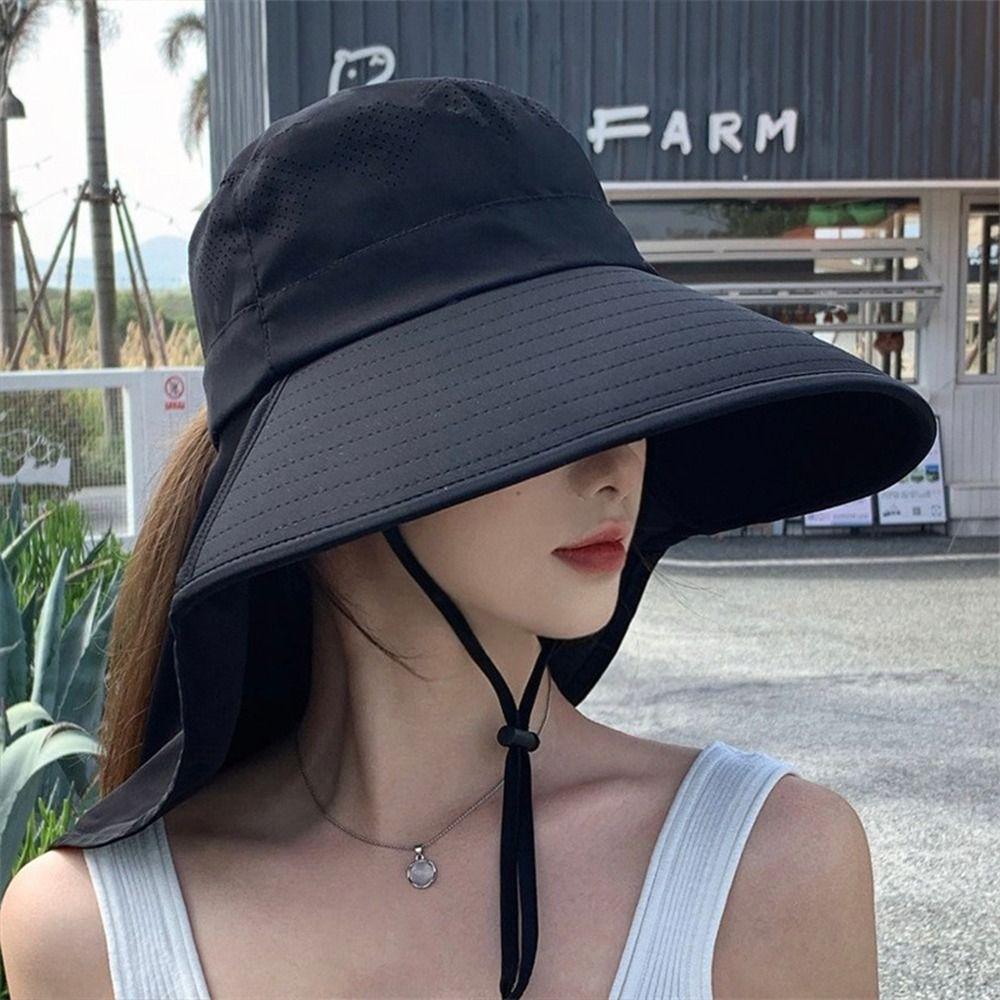 Wide Brim Shawl Fisherman Hat Anti UV Bucket Hat Fashion Panama Cap  Outdoor Sports