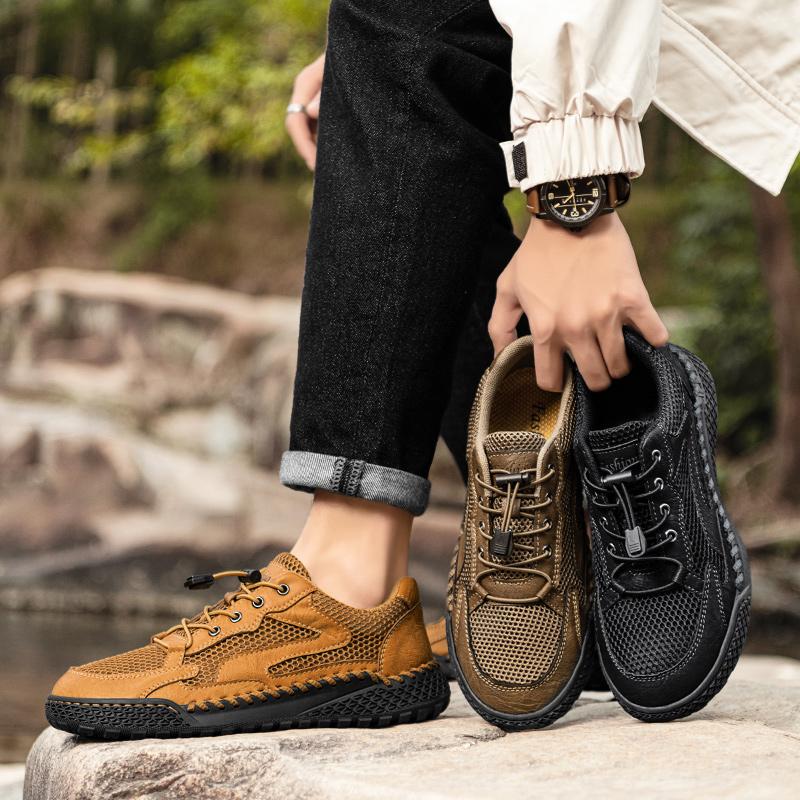 Fashion Men Fashion Designer Treking Footwear Comfortable Lace Up Casual Shoes Sport Shoes Man Walking Trainers All-match Mesh Sneakers