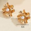 European and American style personalized fashion stud earrings simple winding exquisite earrings light luxury high sense women's earrings