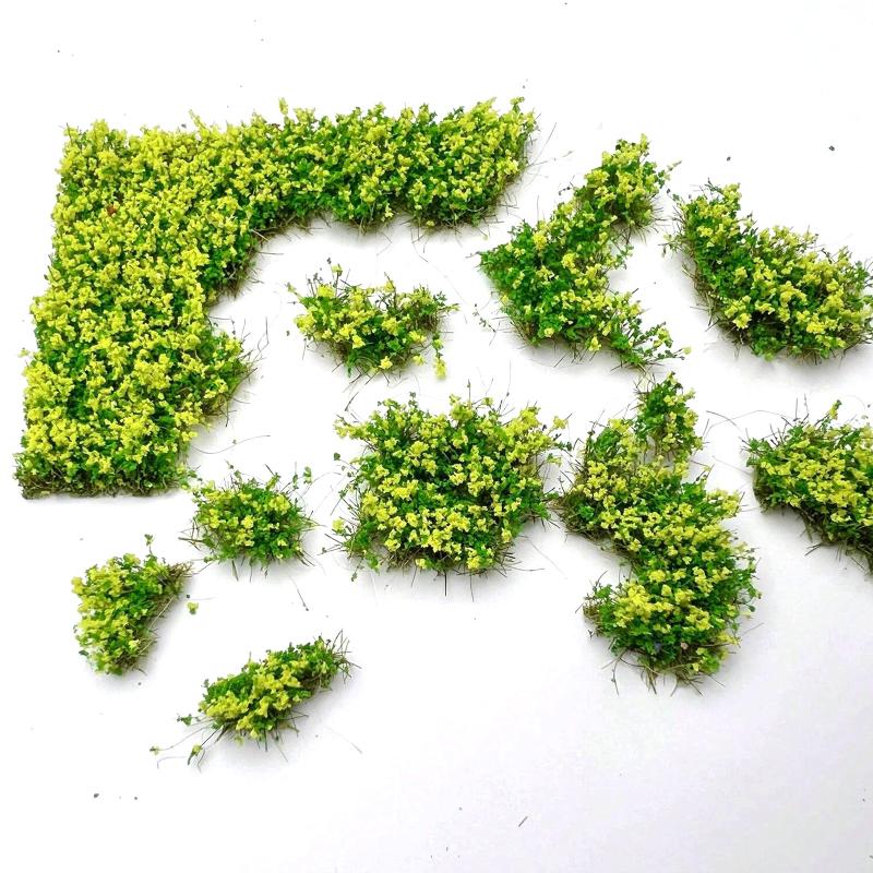Grappolo di Fiori Artificiali in Miniatura Ciuffi d'Erba Strappabili Modello per Diorama Giardino Ferrovia Paesaggio Casa delle Bambole Artigianato Modellismo
