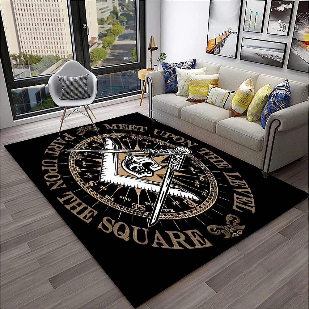 Masonic Freemasonry Illuminati Ring Carpet Rug for Home Living Room Bedroom Sofa Doormat Decor,Kid Area Rug Non slip Floor Mat