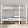VidaXL Lit superposé sans matelas blanc 90x200 cm acier, cadre de lit, sommier, meuble de chambre, lit mezzanine, cadre de 42000329