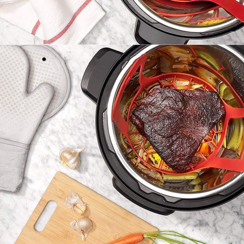 Silicone Steamer Multifunctional Portable Drain Basket Pressure Cooker Bakeware Sling