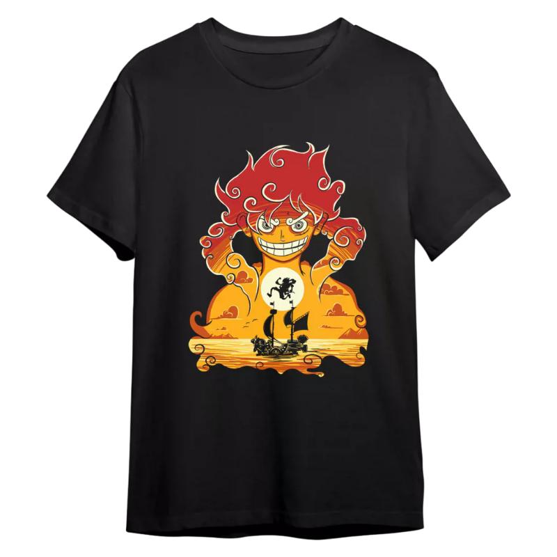 One Piece Retro Comic Art TShirt Men Women Oversized Cotton Anime Graphic Tee Casual Streetwear Short Sleeve Crew Neck Top