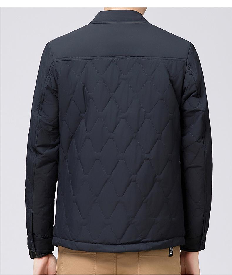 Men's Lightweight Winter Cotton Casual Jacket - Warm Lapel Coat for Middle-Aged Men