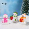 Cute Christmas Desk Ornaments 2Pcs Mini Snowman Figurines, Winter Tiny Resin Decoration, Xmas Micro Small Landscape Statues Ornament Garden