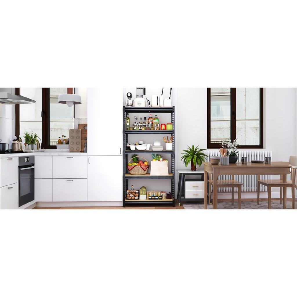 Heavy Duty Shelf, 28''×12''×60'' Metal Shelving Rack, 2400 lbs Basement Storage Shelves, Standing Shelves, Garage Racks