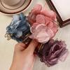 Mesh Rose Shark Clip Korean Style Flower Claw Clip Elegant Simulation Flower Hair Claw  Holiday