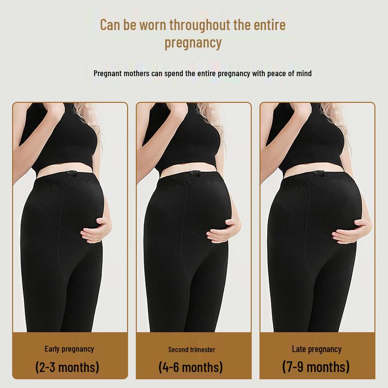 LANGSHA Umstandsleggings mit verstellbarer Bauchstütze und Fleecefutter