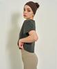INJIACTIVE Boxy Logo Crop Top Pigment Grey