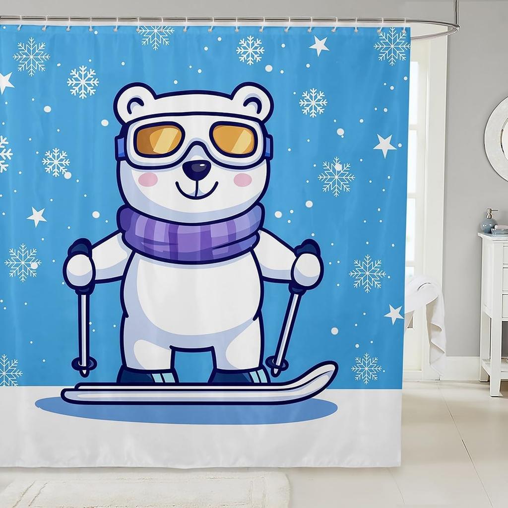 Cartoon Black Cat Shower Curtain Retro Pink Cherry Blossom Wild Flowers Bathroom Curtain Kids Teens Adults Cute Animal Vintage