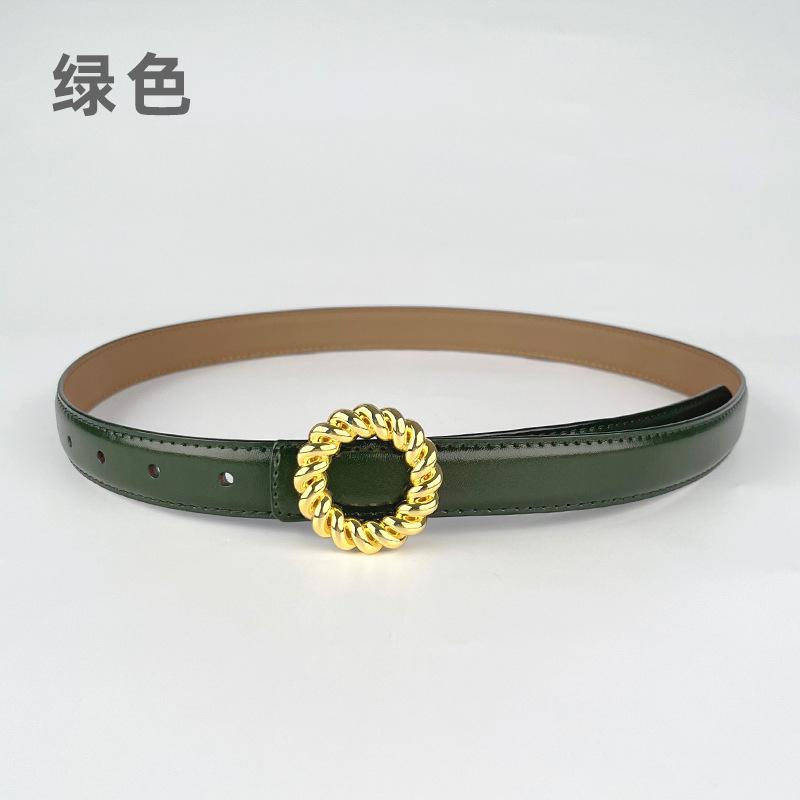 

Женский кожаный ремень из коровьей кожи, простой, подходящий к повседневным брюкам и джинсам, декоративный ремень 105cm зелёный