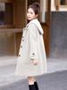 Women's Hooded Double-Faced Cashmere Coat - Slim College Style, Mid-Length, Versatile Wool for Autumn/Winter.