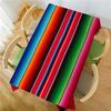 Mexican Colorful Stripe Pattern Rectangle Tablecloth Party Decor Reusable Waterproof Tablecloth Kitchen Dining Table Decorations