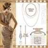 Maitys 3 Pcs 1920s Pearl Jewelry Set Halloween Flapper Accessory | Halloween Costume, Necklace Bracelet Earrings, Imitation Pearls, Christmas Vintage