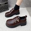 French Retro Black Heightened Platform Small Leather Shoes Women's 2025 New Spring and Autumn Versatile Skirt Mary Jane Single Shoes