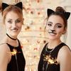 Universal Halloween Cat Ear Headband Shinny Cosplay Cat Ear Headpiece Cute Cat Ear Hair Hoop  Kid