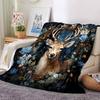1pc Deer Name Blanket Lightweight Flannel Throw for Sofa Bed Travel Camping Livingroom Office Couch Chair