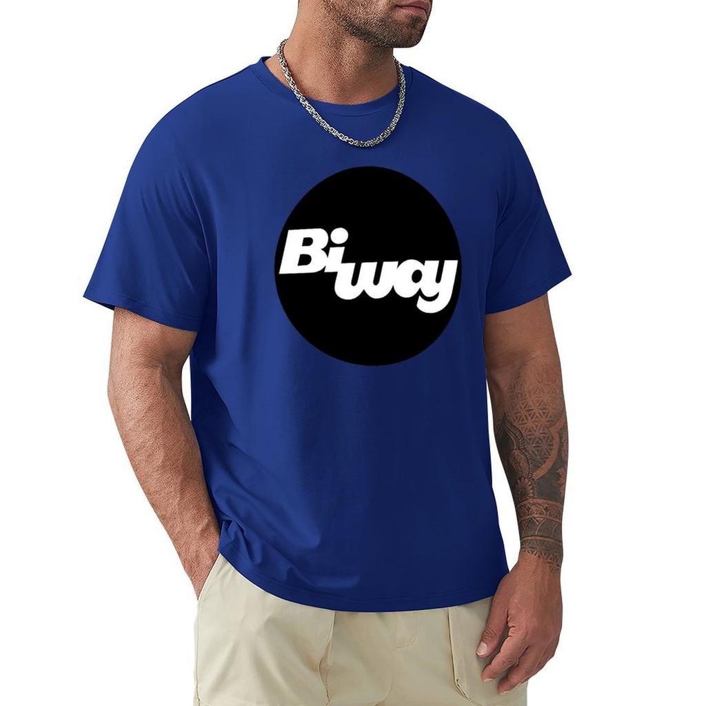 Biway (Circle Logo) T-Shirt Customizeds Quick-Drying Vintage T Shirts Graphic Shirts Men