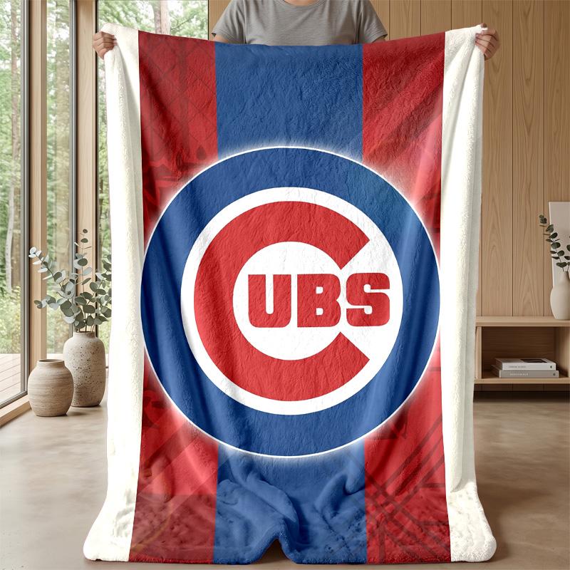 Chicago Cubs Flannel Fleece Blanket Cozy Warm Throw Blanket For Couch Bed Travel All Season Use
