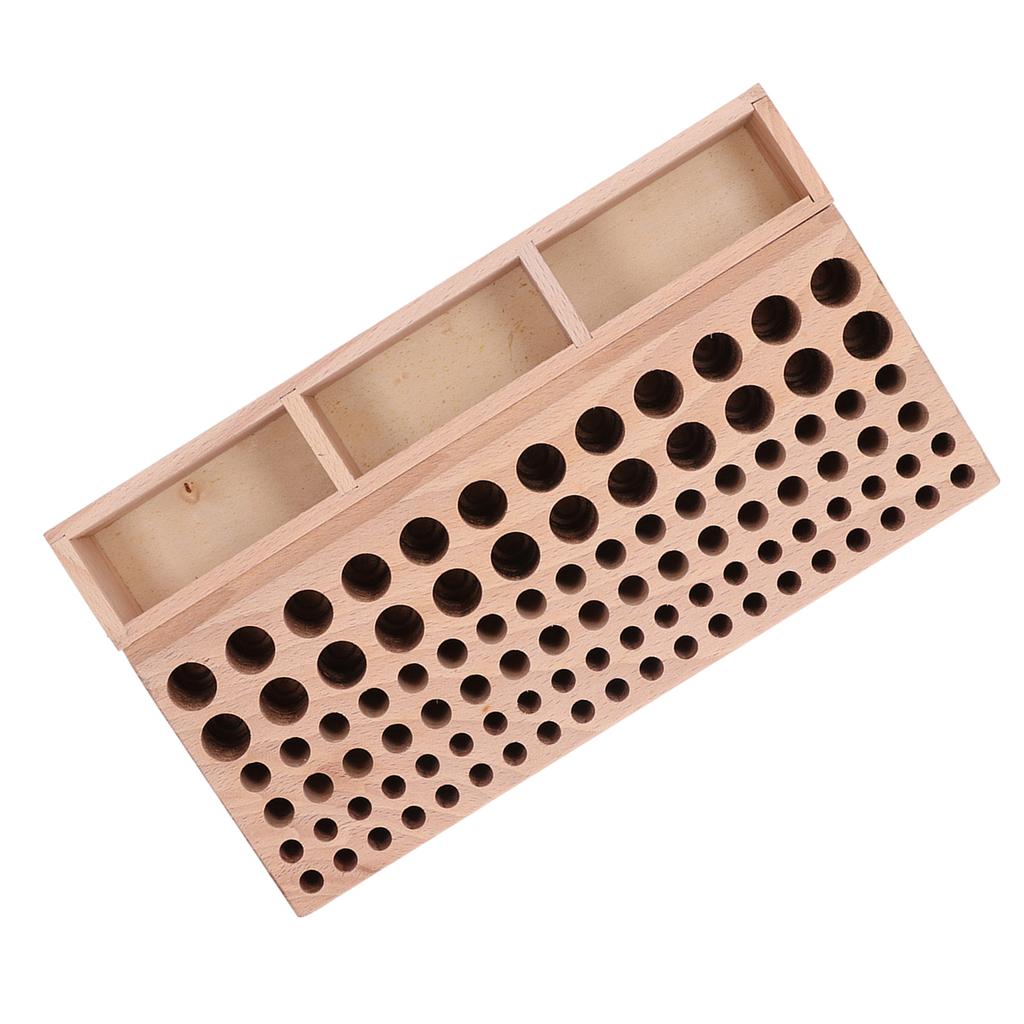 Leather Tool Holder 3 Grid 98 Holes Wooden Leathercraft Tool Rack Leather Working Tool Storage