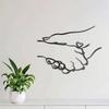 Shaking Hands with Pet Dog Minimalisty Metal Wall Art - Modern Home Decor for Bedroom, Living Room, or Bathroom. Waterproof, Rustproof  Installation.