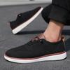 Men's Fashionable Knitted Lace Up Shoes Breathable Mesh Stable and Soft Sole Trendy Luxurious Running Flat Shoes Tenis Masculino