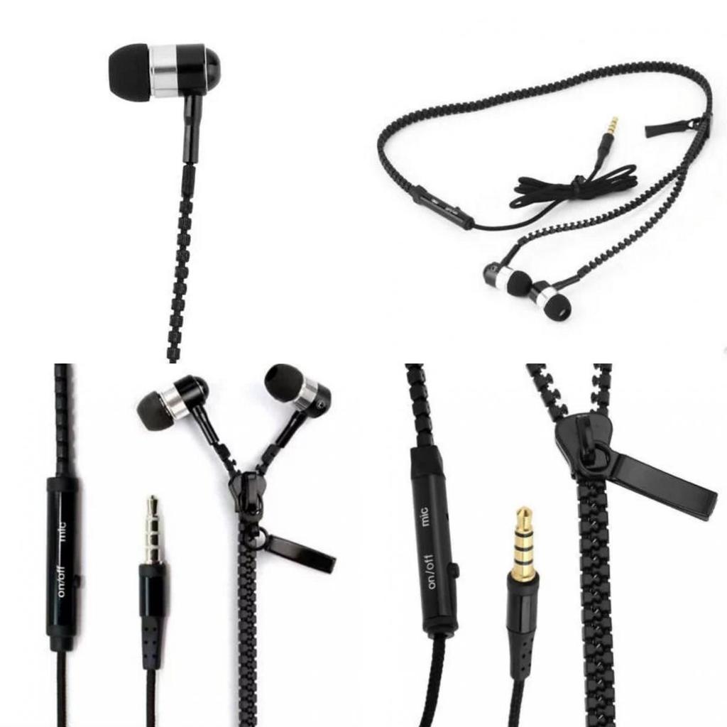 Fashion Zipper Headphones With Premium Sound And Stylish In-ear Design For Comfort