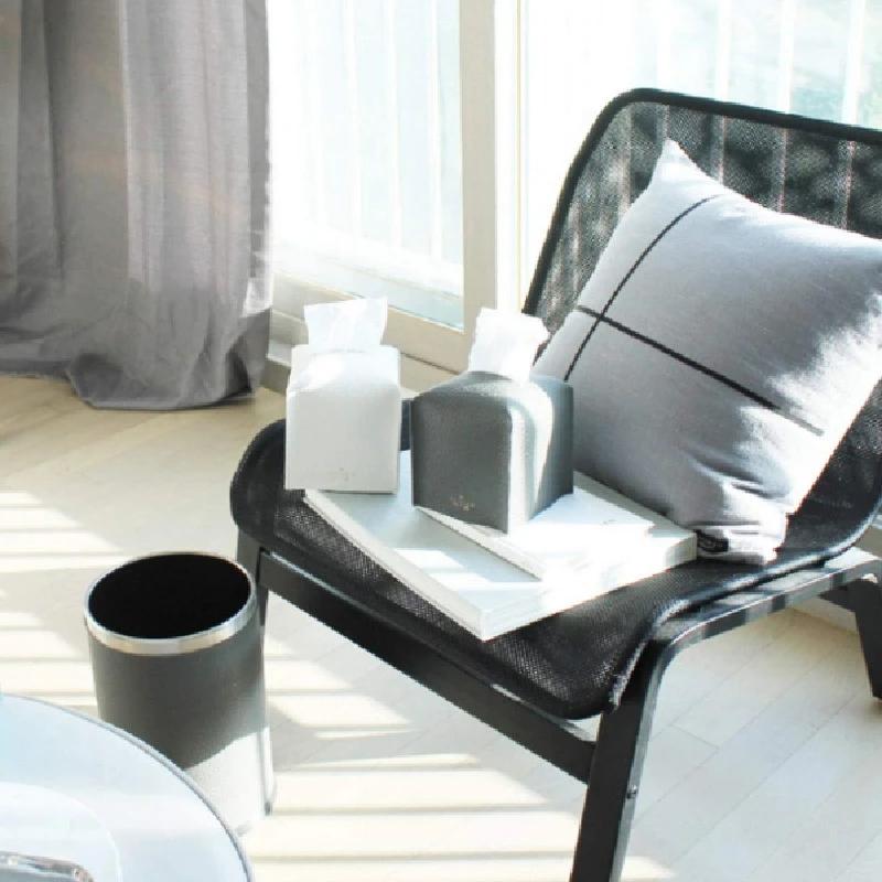 Taschentuchbox aus PU-Leder, Retro-Taschentuchbox, quadratisch, für Auto, Zuhause, Wohnzimmer, Schlafzimmer, Küche, Schreibtisch-Aufbewahrungsbox