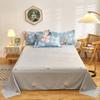 100% Cotton Country Floral Flat Sheet 3 Pieces Tulip Bed Sheet Set Soft Botanical Flower Blossoms Bed Cover with 2 Pillow Cases